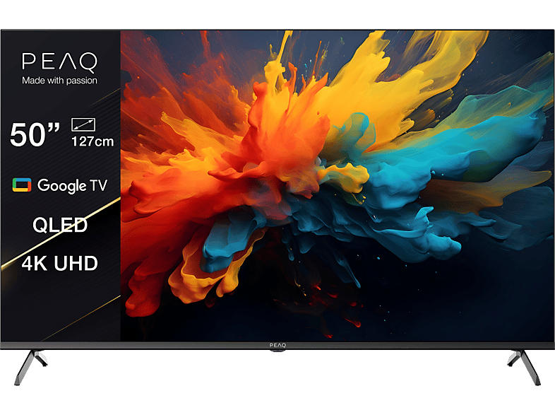 Peaq PTV 50GQU-5024C 50 Zoll 4K QLED Smart Google TV; QLED TV mit 5 Jahre Geräteschutz