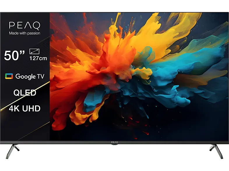 Peaq PTV 50GQU-5024C 50 Zoll 4K QLED Smart Google TV; QLED TV mit 5 Jahre Geräteschutz