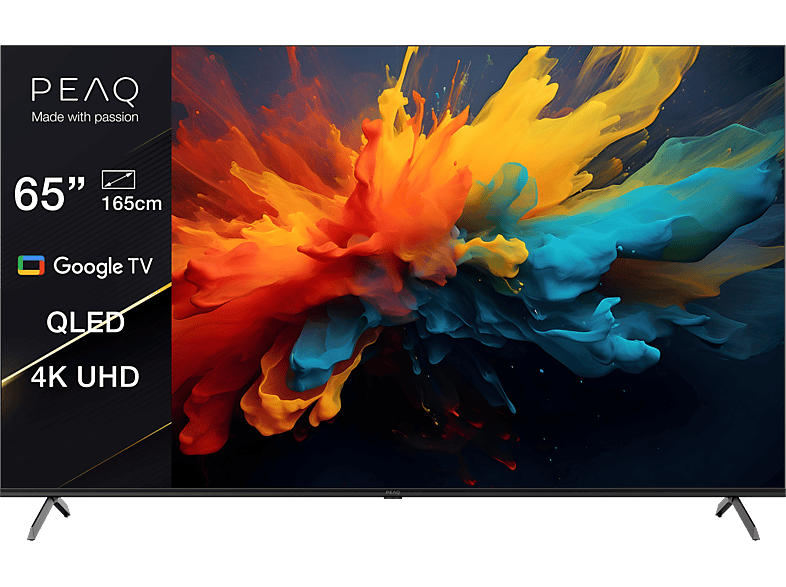 Peaq PTV 65GQU-5024C 65 Zoll 4K QLED Smart Google TV; QLED TV mit 5 Jahre Geräteschutz