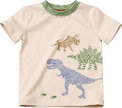 ALANA T-Shirt Pro Climate mit Dino-Motiv, beige, Gr. 128