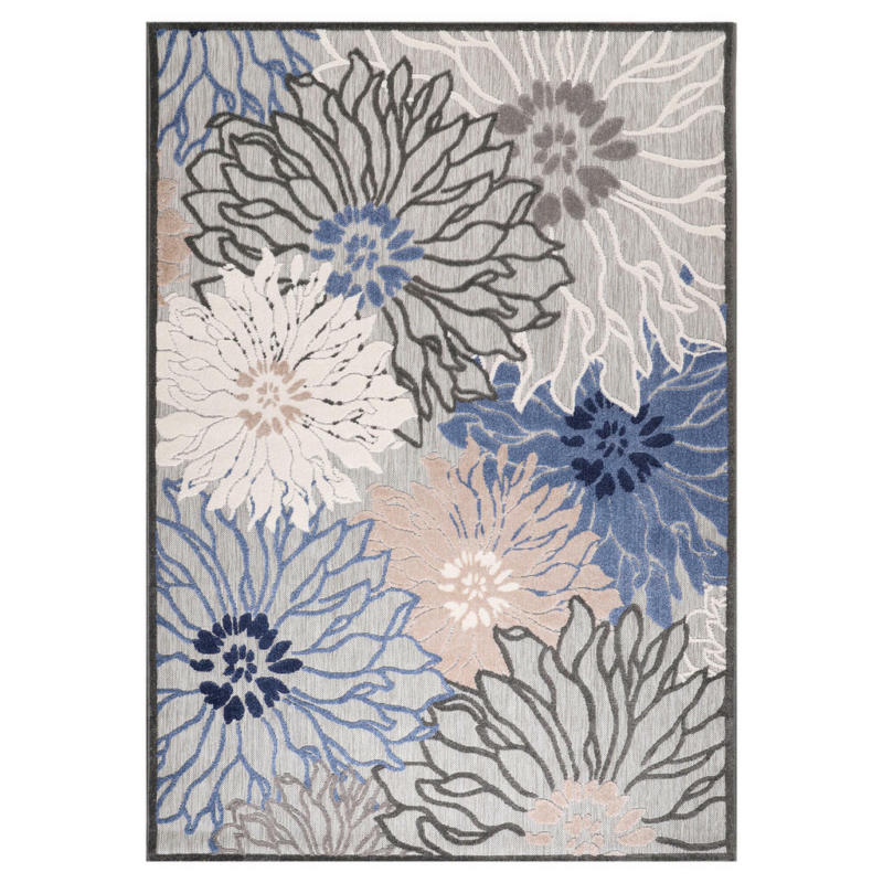 Sanat Outdoorteppich FLORAL grau B/L: ca. 80x150 cm