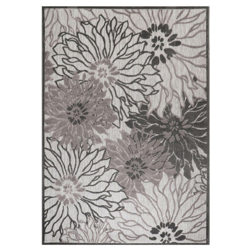 Sanat Outdoorteppich FLORAL grau B/L: ca. 140x200 cm