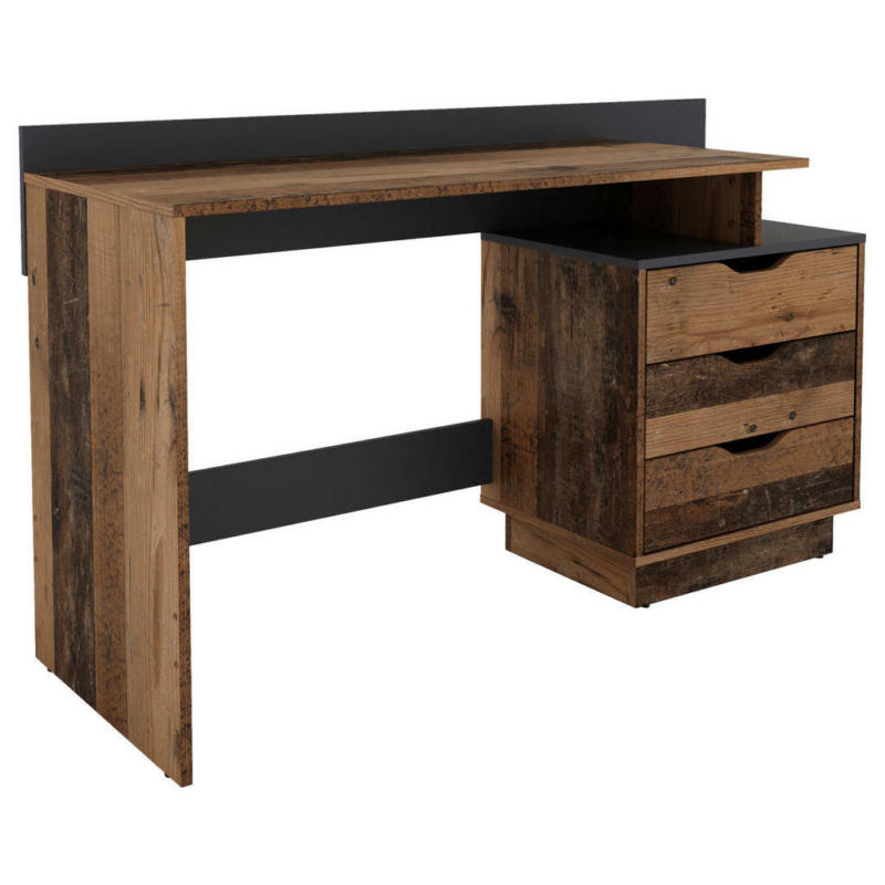 Schreibtisch BELFAST Eiche Old Wood Nachbildung anthrazit B/H/T: ca. 138x83,5x51,5 cm