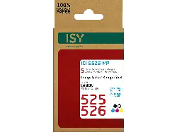 ISY ICI-5525-MP für Canon 525 & 526, schwarz/farbig, wiederaufbereitet; Tintenpatrone