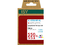 ISY ICI-5550-MP-XL für Canon 550XL & 551XL, schwarz/farbig, wiederaufbereitet; Tintenpatrone