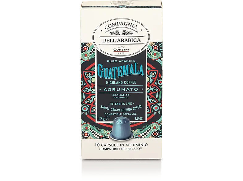 Caffè Corsini 11721 Kaffeekapseln Compagnia dell' Arabica GUATEMALA (10 Stück, Kompatibles System: Nespresso)