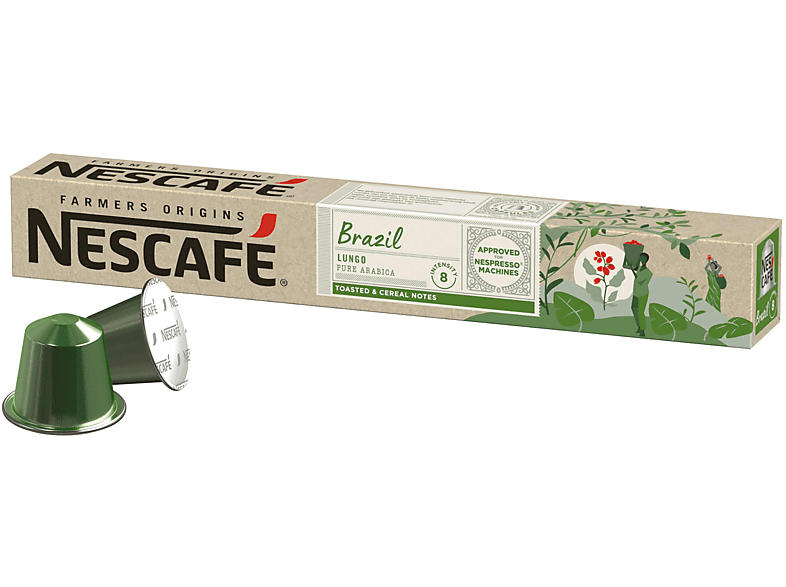 Nescafe Kaffeekapsel Brazil (10 Stk., Kompatibles System: Nespresso); Kaffeekapseln 10 Stück (für Nespresso®)