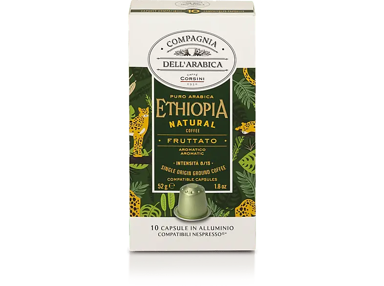 Caffè Corsini 12933 Kaffeekapseln Compagnia dell' Arabica ETHIOPIA (10 Stück, Kompatibles System: Nespresso)