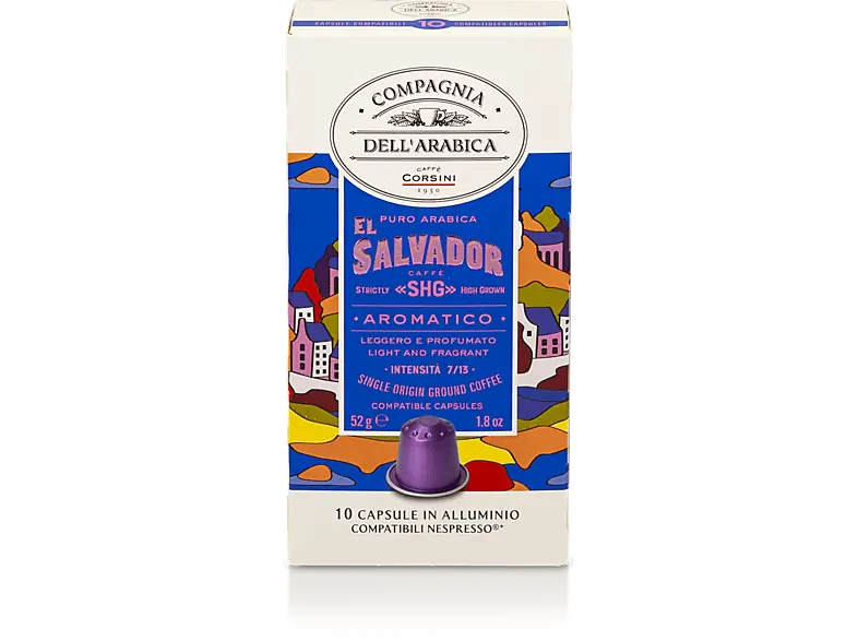 Caffè Corsini 11691 Kaffeekapseln Compagnia dell' Arabica El Salvador (10 Stück, Kompatibles System: Nespresso)