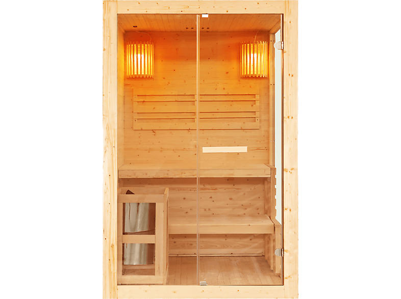 Sanotechnik J60130 Finnische Sauna PANORAMA für 2 Personen (3,5 kW)