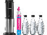 Sodastream 1016413490 Crystal 3.0 Vorteilspack Wassersprudler inkl. 3 Glasflaschen, CO² Zylinder inklusive , Titan