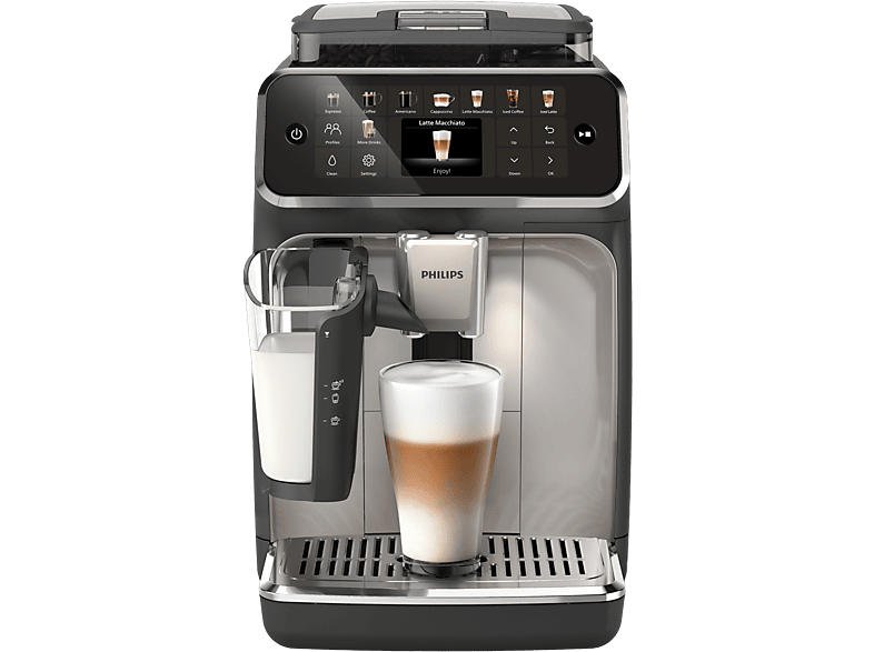 Philips EP5547/90 Series 5500 Latte Go Kaffeevollautomat (Matt-Schwarz, Scheibenmahlwerk aus Keramik, 15 bar, externer Milchbehälter)