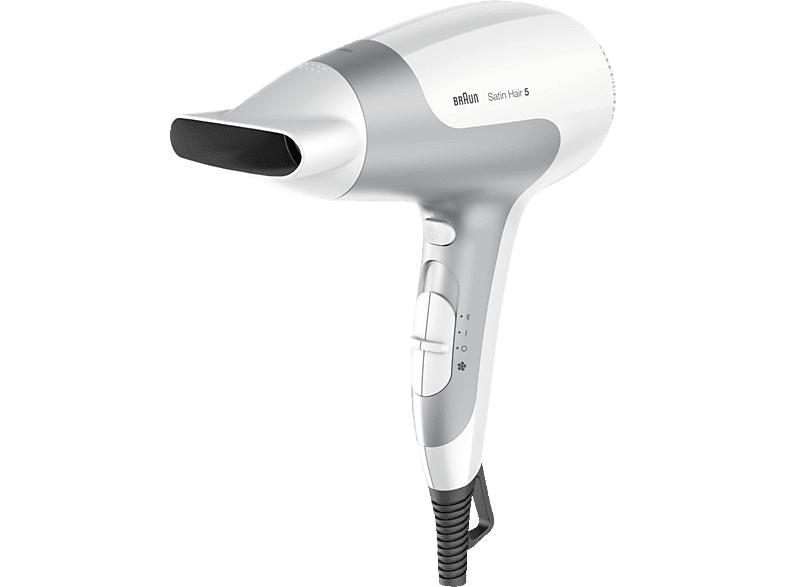 Braun Satin Hair 5 HD580 Power Perfection solo Haarfön Weiß, Silber