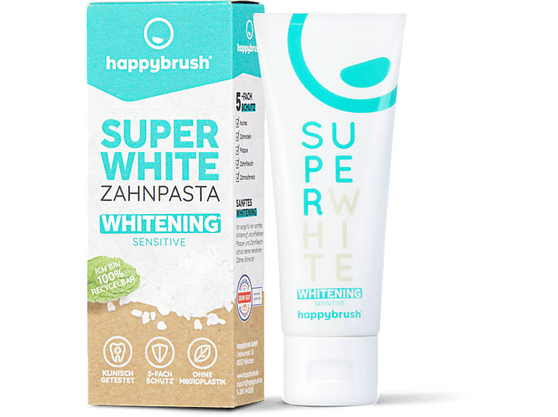 happybrush HZ02WP Superwhite + Protect Zahnpasta 75ml