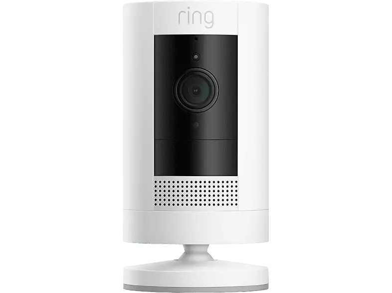 ring Stick Up Cam 2023 Überwachungskamera (Anzahl Kameras: 1, für Innen + Außen, Nachtsichtfunktion, Akkubetrieb, Weiß)