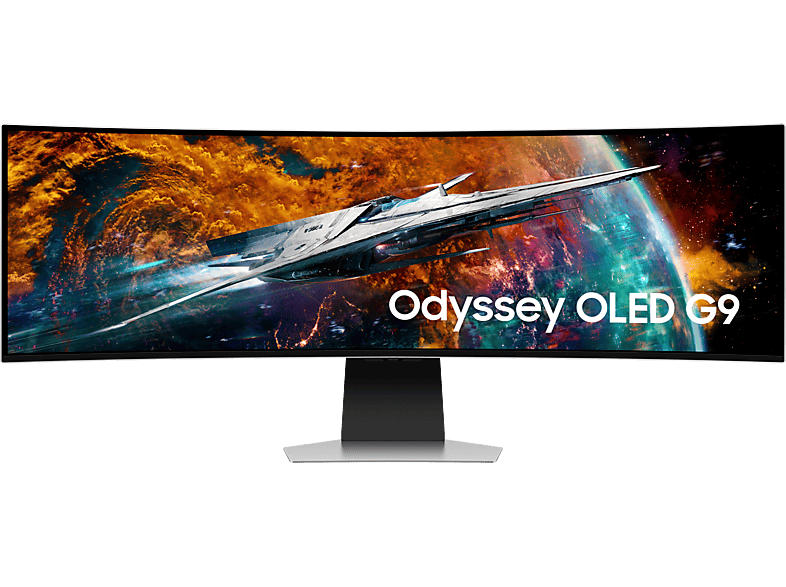 Samsung Odyssey OLED G9 Curved Gaming Monitor, 49 Zoll, DQHD, 32:9, 240Hz, 0.03ms (GtG), QD-OLED, 300cd, FreeSync PremiumPro, Silber