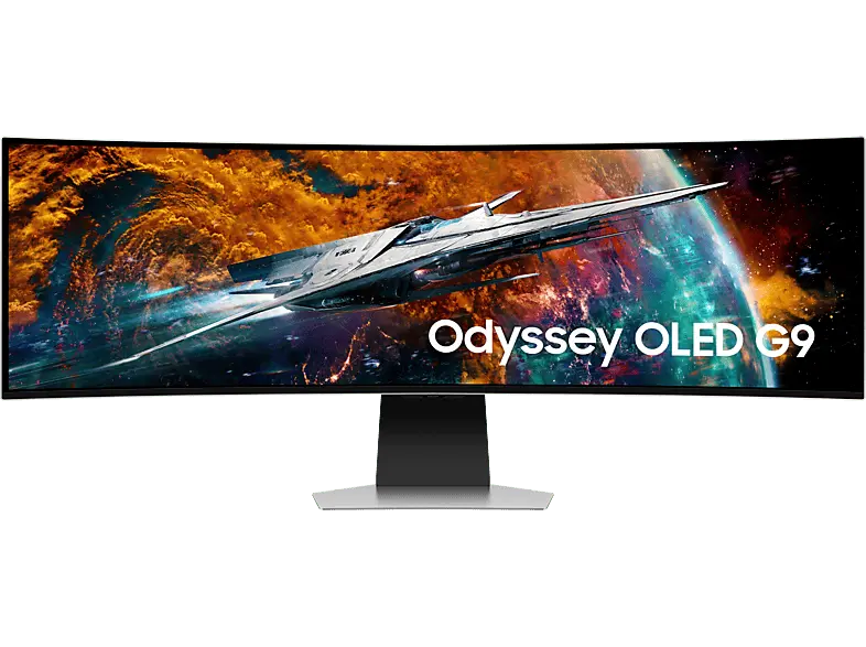 Samsung Odyssey G9 S49CG954SU 49 Zoll Curved Gaming Monitor, DQHD, 0,03 ms Reaktionszeit, 250 cd/m², 240 Hz, Silber