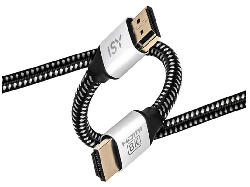 ISY IHD 5020 HDMI 2.1 Kabel, 8K60Hz, 2 Meter, Schwarz/Weiß