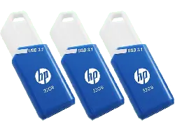 HP 32 GB x775w USB-Stick, USB-A 3.1, R75/W30 MB/s, 3er Pack, Blau/Weiß