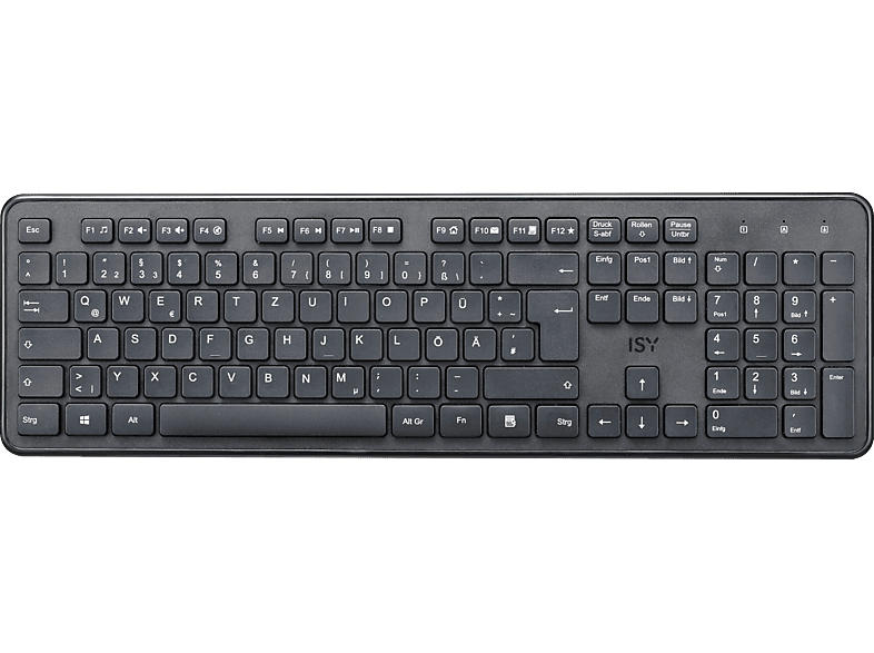 ISY IKE-6000 Tastatur, Kabellos, USB-A 2.4 GHz, qwertz, Schwarz