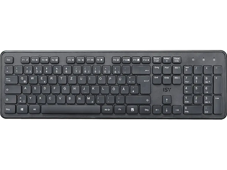 ISY IKE-6000 Tastatur, Kabellos, USB-A 2.4 GHz, qwertz, Schwarz