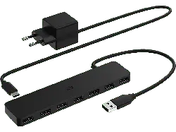 ISY IHU-3002 Aktiver 7-Port USB-A 2.0 Hub, 1.2m Kabel, Schwarz; USB-Hub