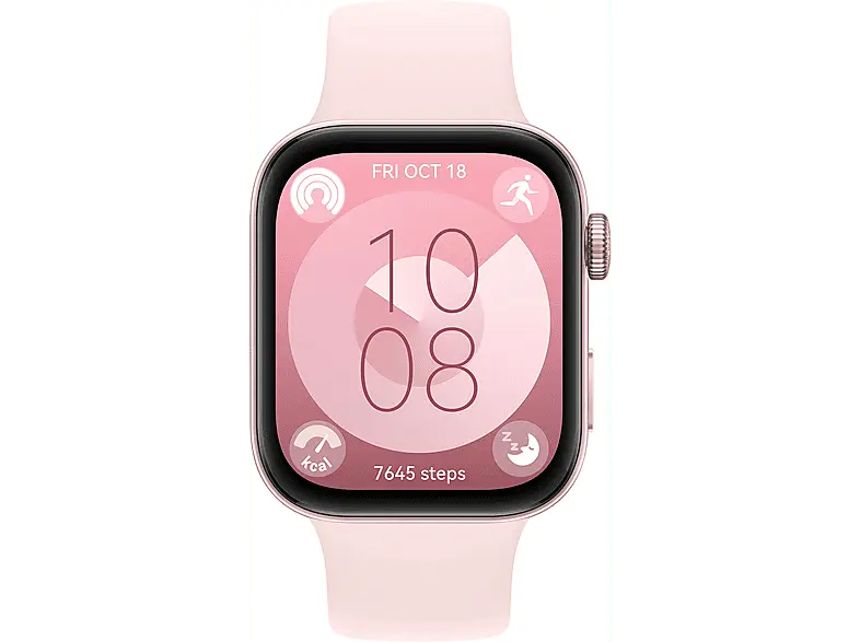 Huawei Watch Fit 3 mit Fluorelastomer-Armband, Rosa; Smartwatch