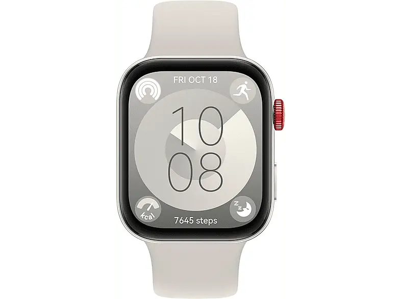 Huawei Watch Fit 3 mit Fluorelastomer-Armband, Silber/Weiß; Smartwatch