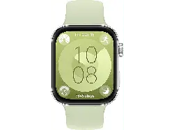 Huawei Watch Fit 3 mit Fluorelastomer-Armband, Silber/Grün; Smartwatch
