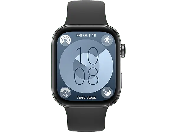 Huawei Watch Fit 3 mit Fluorelastomer-Armband, Schwarz; Smartwatch