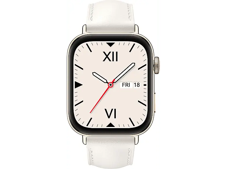 Huawei Watch Fit 3 mit Lederarmband, Gold/Wei&szlig;; Smartwatch