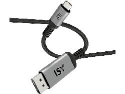 ISY IDP-4015-1 USB-C 3.1 auf DisplayPort 1.2 Kabel, 1.5m, 4K60p, Schwarz/Silber