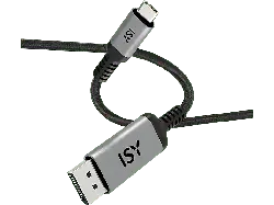 ISY IDP-4015-1 USB-C 3.1 auf DisplayPort 1.2 Kabel, 1.5m, 4K60p, Schwarz/Silber