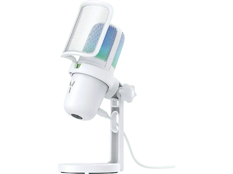 ISY IMI-3000-WT Streaming Mikrofon, Nierencharakteristik, -38+/-3dB, USB-C, 2.2 kΩ Impedanz, RGB, Weiß
