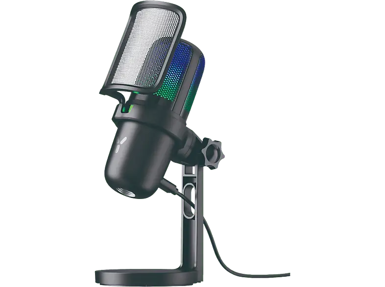 ISY IMI-3000-BK Streaming Mikrofon, Nierencharakteristik, -38+/-3dB, USB-C, 2.2 kΩ Impedanz, RGB, Schwarz