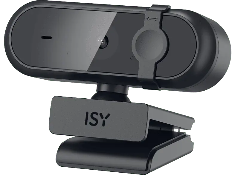 ISY IW-2000 Webcam, Full-HD, USB-A, 360° drehbar, Objektivabdeckung, Schwarz