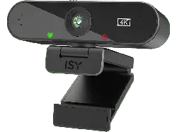 ISY IW-3000 Webcam, 4K, USB-A, 360° drehbar, Autofokus, Objektivabdeckung, Schwarz