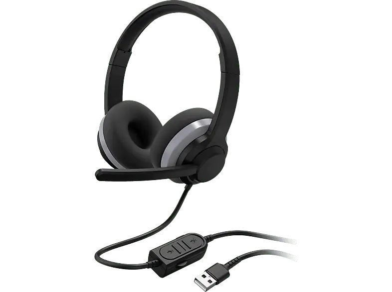 ISY IHS 7100-1 Office Headset, On-Ear, 3.5mm Klinke/ USB-A, Schwarz