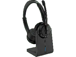 ISY IHS-8200 Office Headset mit Docking Station, On-Ear, Bluetooth, Noise Cancelling, Schwarz