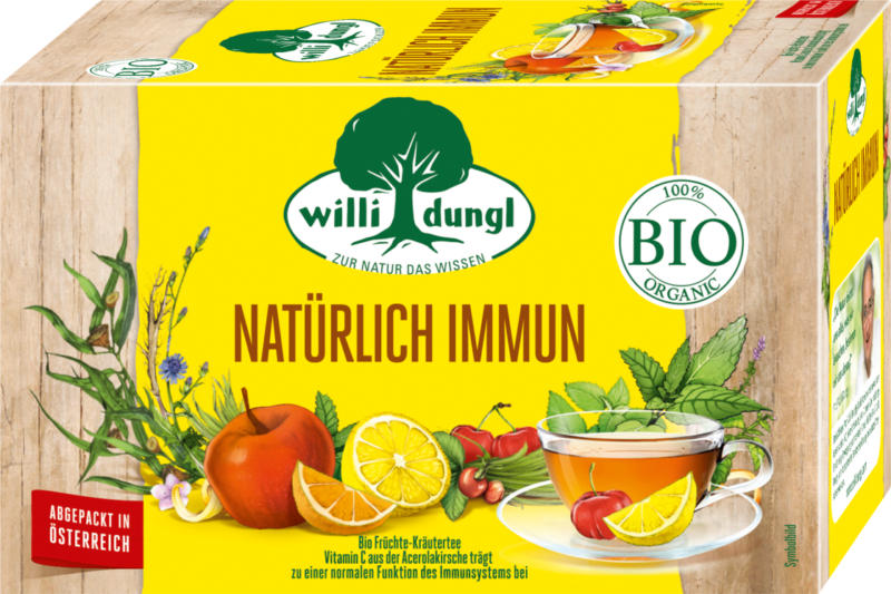 willi dungl Früchte- & Kräutertee Bio Natürlich Immun