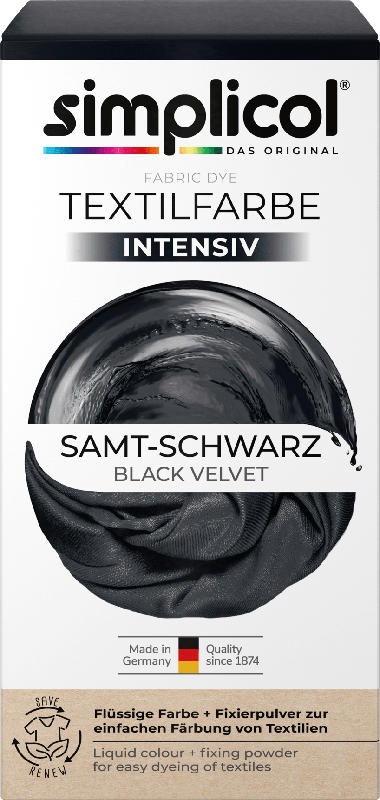 Simplicol flüssige Textilfarbe Samt-Schwarz Black Velvet