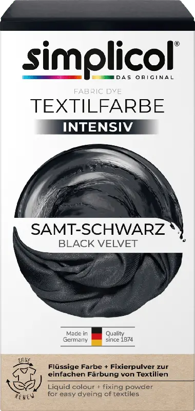 Simplicol flüssige Textilfarbe Samt-Schwarz Black Velvet