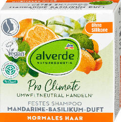 alverde NATURKOSMETIK Pro Climate Festes Shampoo mit Mandarine-Basilikum-Duft