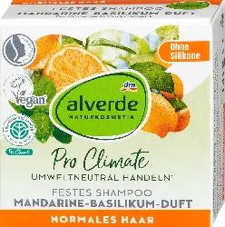 alverde NATURKOSMETIK Pro Climate Festes Shampoo mit Mandarine-Basilikum-Duft