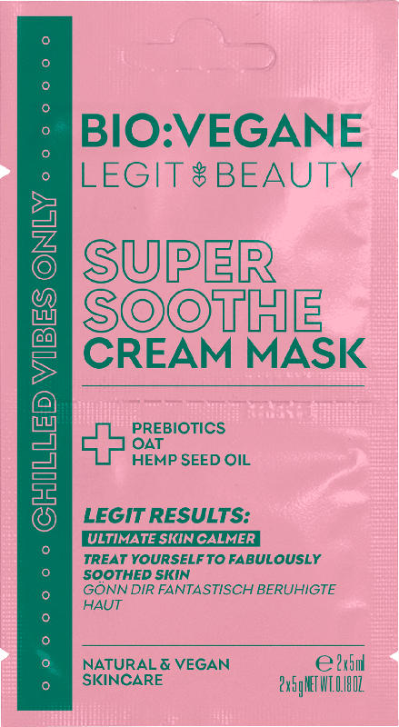 BIO:VEGANE Gesichtsmaske Super Soothe Cream Mask (2x5 ml)