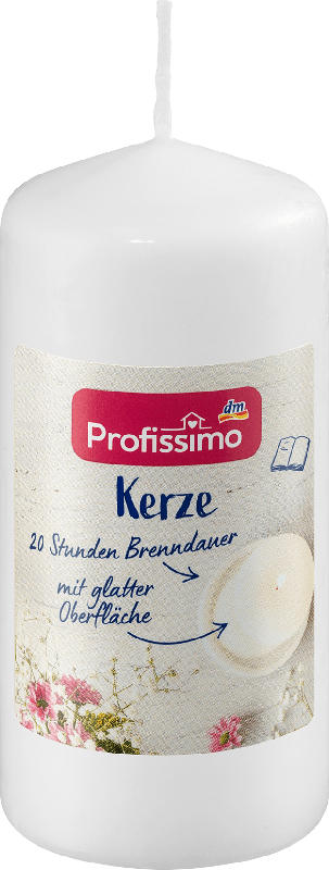 Profissimo Kerze glatt 100/50 weiß