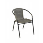 PRAKTIS Градински стол метал / PVC ратан SC-037 сив / черен