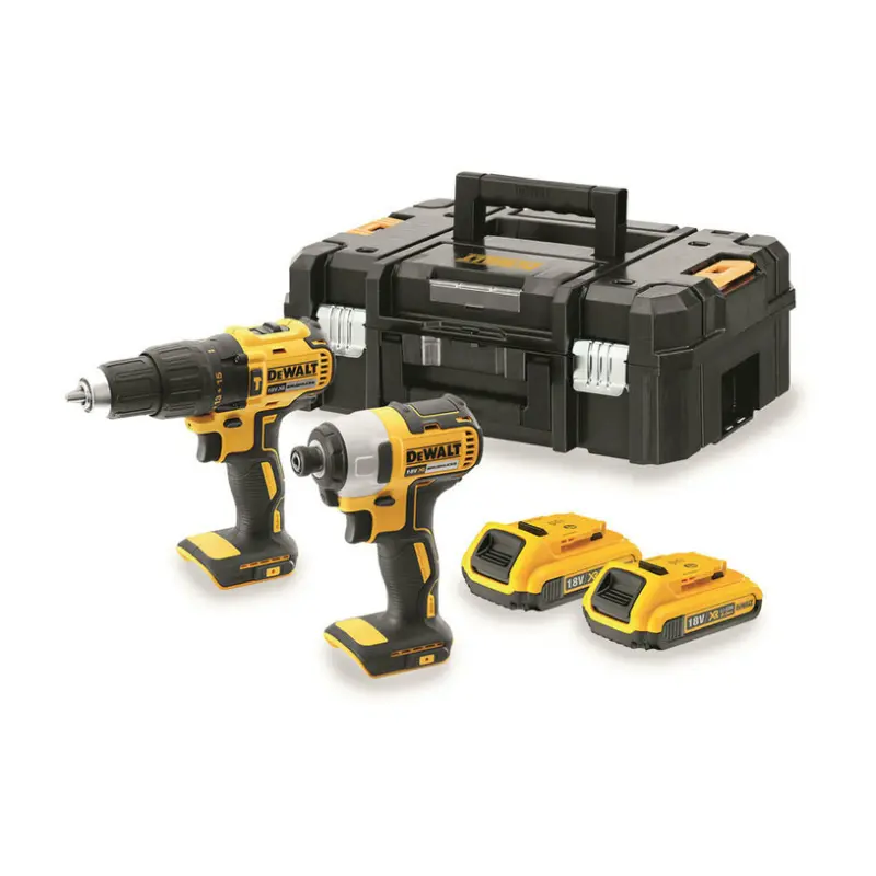 АКУМУЛАТОРЕН БЕЗЧЕТКОВ КОМПЛЕКТ DEWALT DCK2060D2T-QW 18 V, БРОЙ БАТЕРИИ 2, 2.00 Ah, КУФАР
