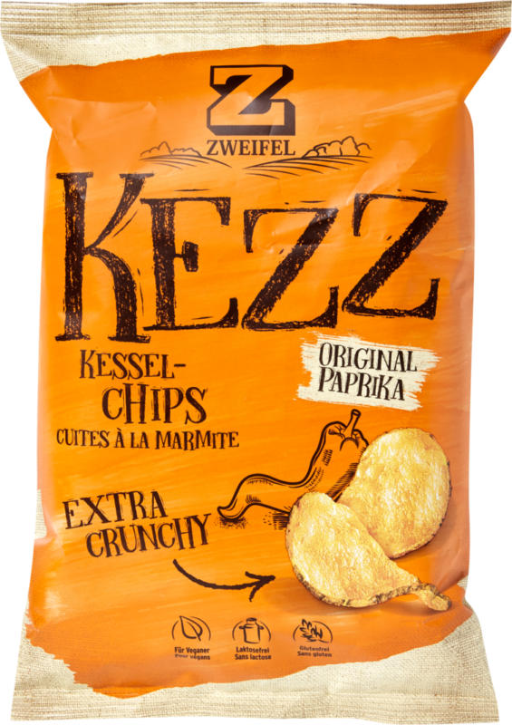 Zweifel Kezz Extra Crunchy Paprika , 110 g