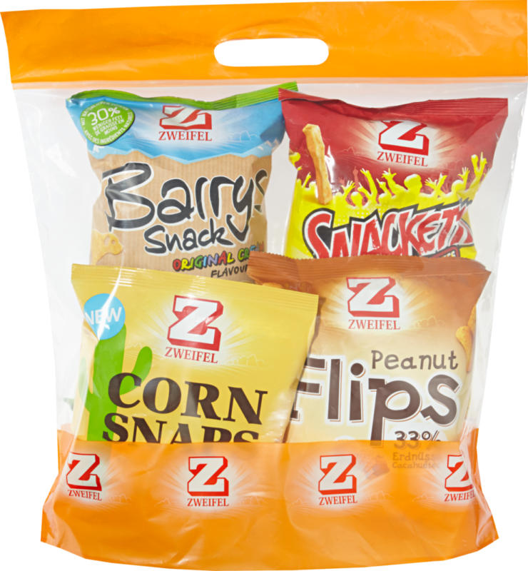 Sac de snacks pour enfants Zweifel, assorti, 350 g